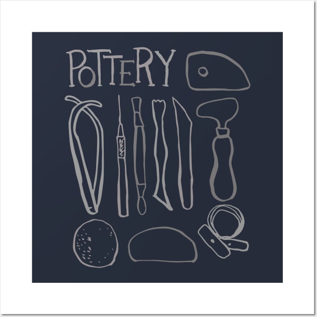 Pottery Tools Tshirt - Ceramic Studio Shirt Wall Art by Teequeque